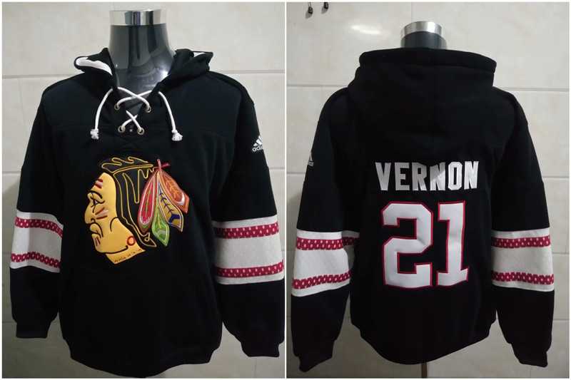 Blackhawks 21 Vernon Black All Stitched Pullover Hoodie,We sell and wholesale Blackhawks 21 Vernon Black All Stitched Pullover Hoodie on line form chian!